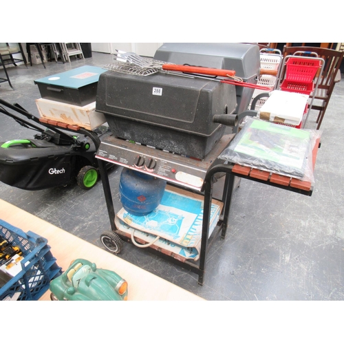 288 - Gas BBQ, camping stove & home smoker etc.