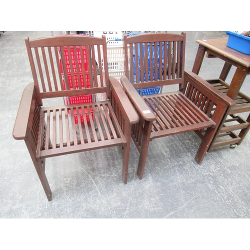 291 - Pr Wooden Garden Chairs