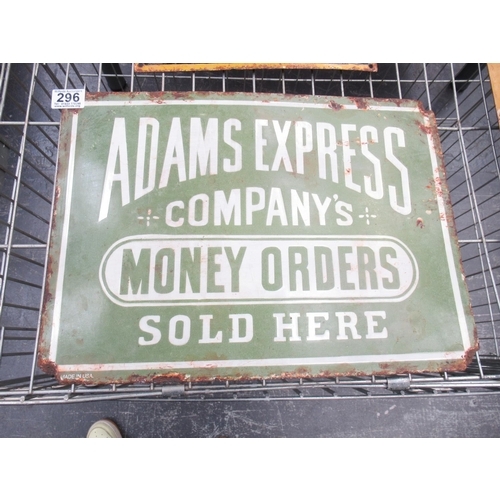 296 - Enamelled Adams Express Sign