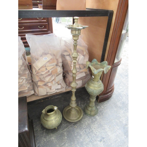 182 - Large Brass Vase Etc