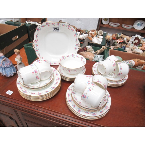 194 - Ainsley hand painted part tea set.