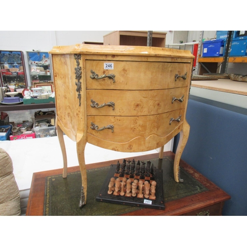 246 - Bow Front 3 Drawer Chest