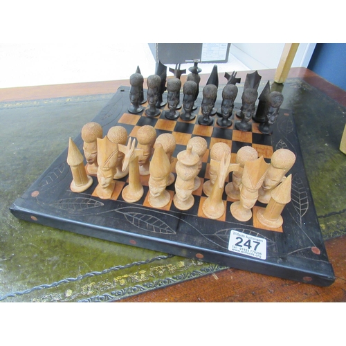 247 - Ebony chess set.