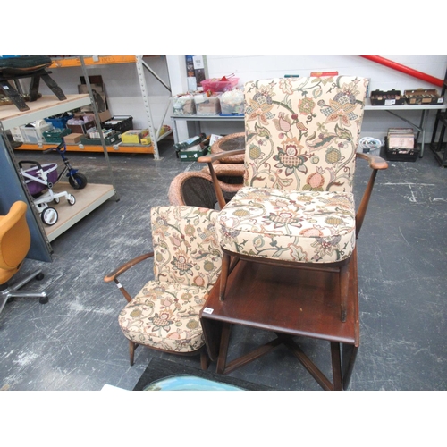 265 - Ercol Table & 2 Fireside Chairs