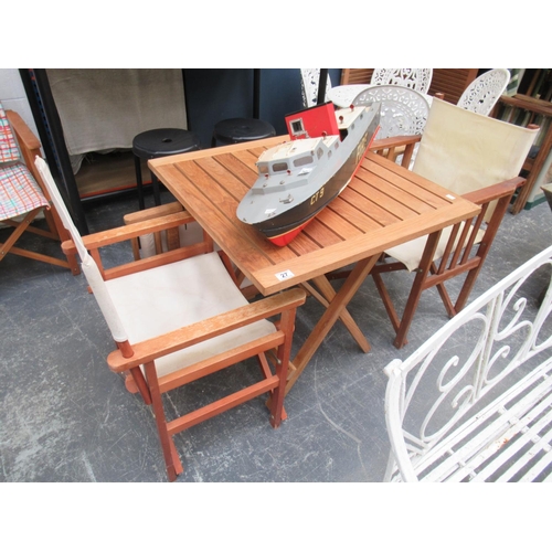 27 - Wooden Garden Table & 2 Chairs