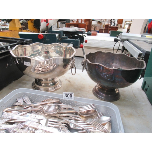 301 - 2 Silver Plated Punch Bowls