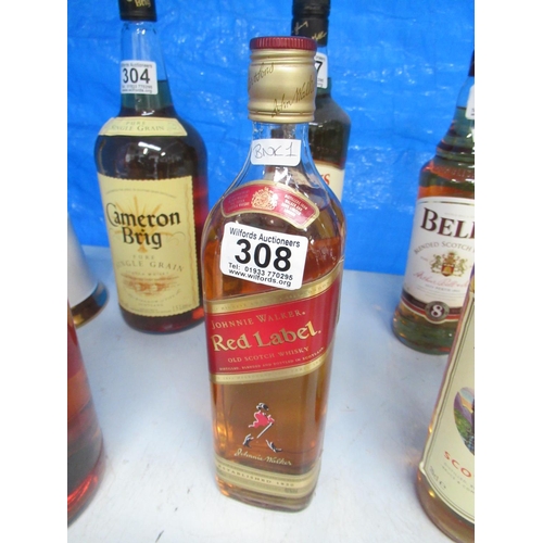 308 - Bottle Johnnie walker red label (NO POSTAGE AVAILABLE).