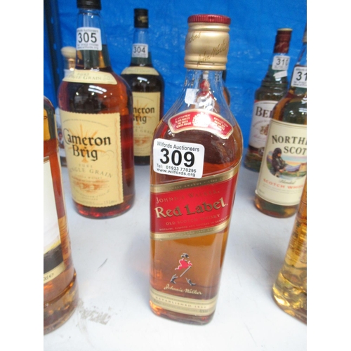 309 - Bottle Johnnie walker red label (NO POSTAGE AVAILABLE).