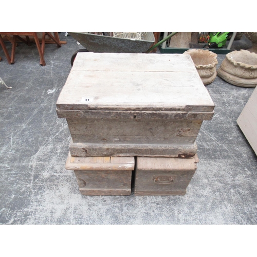 31 - 3 Wooden Tool Chests