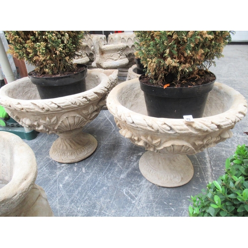 41 - Pr NEW Acanthus Leaf Garden Urns.