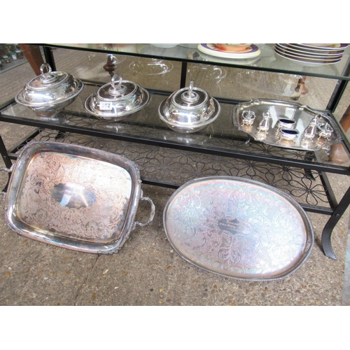 262 - Silver Plated Servers, Tray Etc