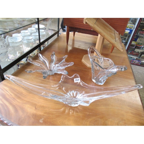 264 - 3 Large Decorative Glass Pieces