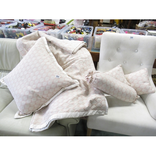 294 - Large Bedspread & Assorted Cushions