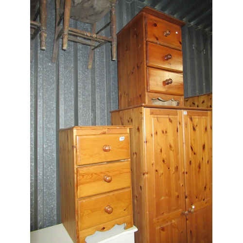 304 - Pr 3 Drawer Pine Bedsides