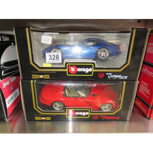 328 - 2 x 1:18 Model Cars