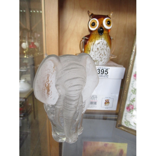 395 - Owl & Elephant Paperweight