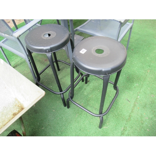 43 - Pr Black Metal Stools