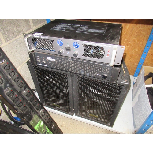 449 - Kam PA speakers, amp etc.