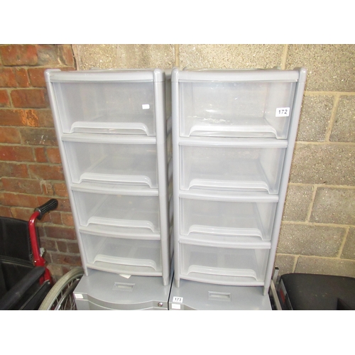 172 - 2 x 4 Drawer Stoeage Chests