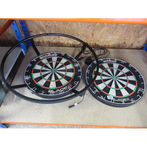 122 - 2 Winmau Dart Boards & Ring Light