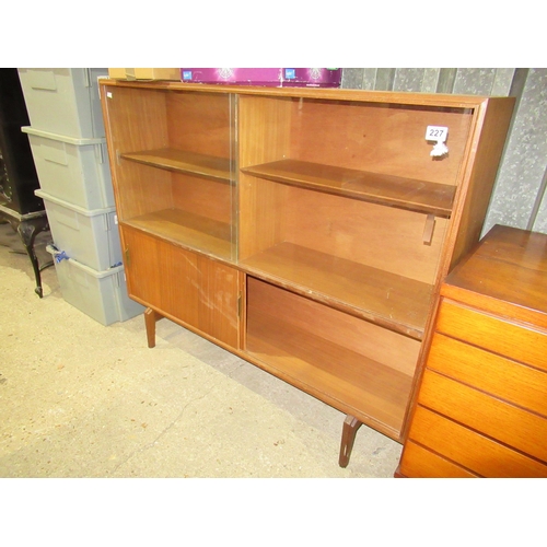 227 - Glazed Front Teak Cabinet