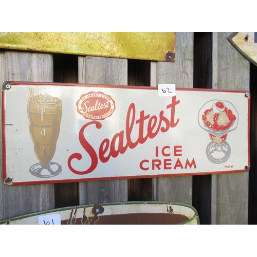 62 - Enamelled Sealtest Ice Cream Sign