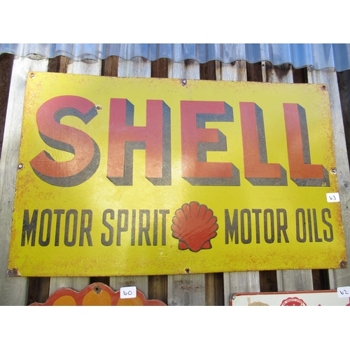 63 - Large Enamelled Shell Motor Spirit Sign