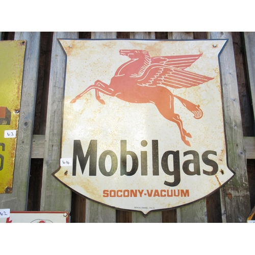 64 - Enamelled Mobil Gas Sign