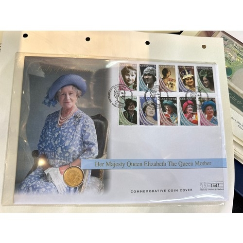 468 - 2 Albums Commemorative Stamps & Coins Celebrating the Queen Mothers 100th Birthday, including 2000 S... 