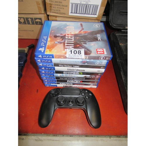 108 - PS4 Games & Controller.