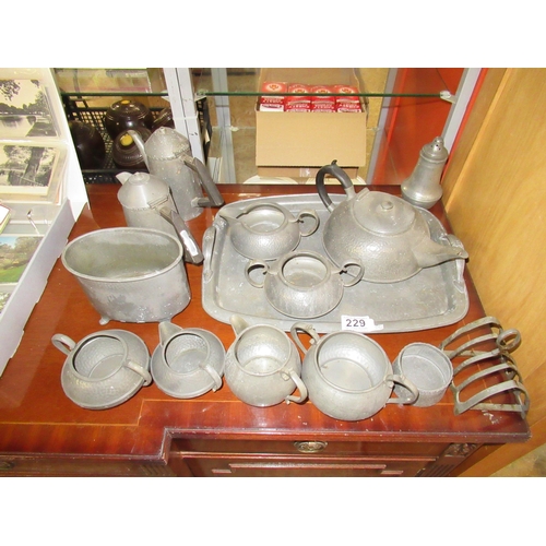 229 - Qty Assorted Pewterware