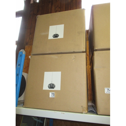 75 - 2 Boxed Pendant Lights.