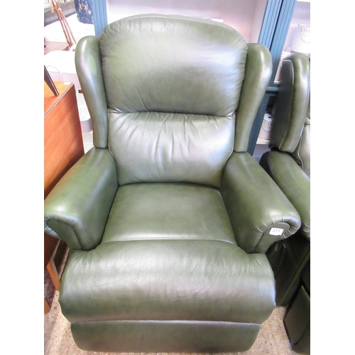 311 - Green Leather Electric Rise & Recline Chair