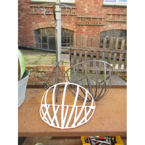 33 - Metal Plant Stand & Wall Baskets Etc.