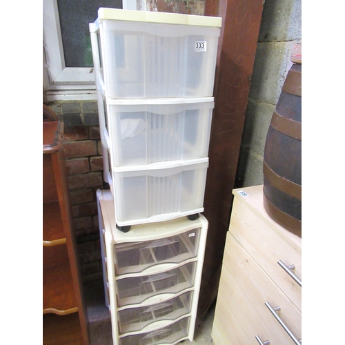 333 - 2 Sets Plastic Drawers