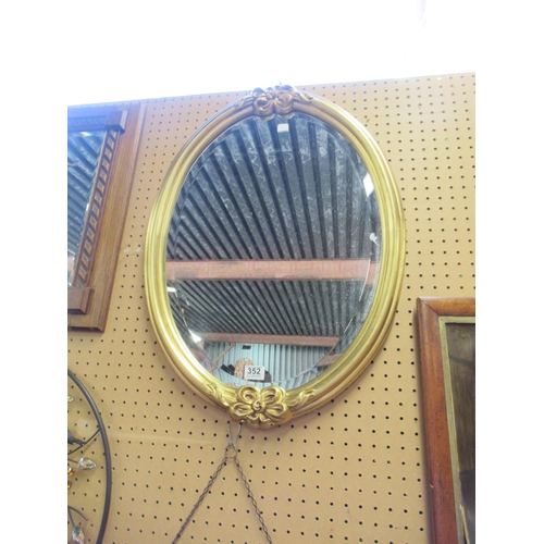 352 - Gilt Framed Oval Mirror