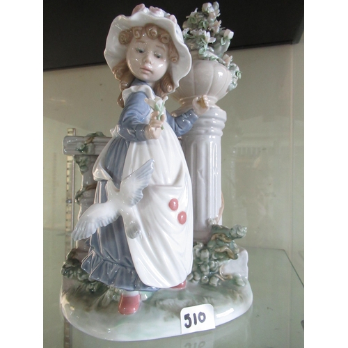 510 - Lladro Spring Figure Of Girl With Bird *****WITHDRAWN*****