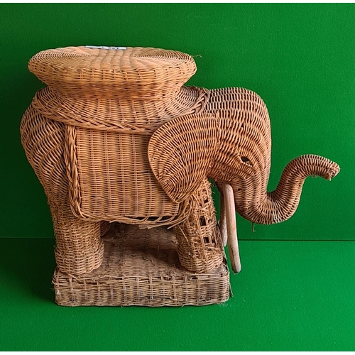 122 - Wicker elephant standing approx 52 cm high