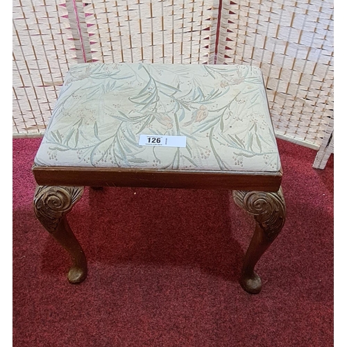 126 - Fabric seated piano stool 53x42x46 cm