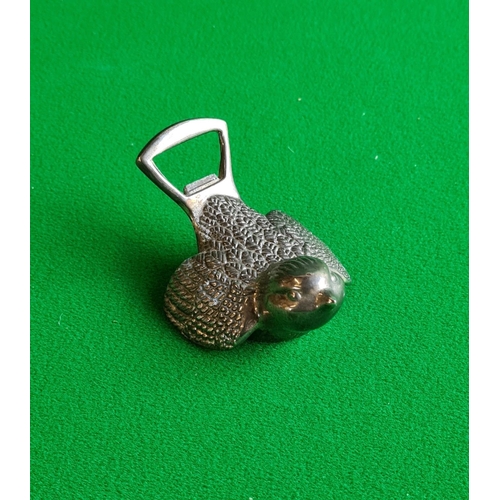 128 - Metal bottle opener in the form of a bird and a trinket box