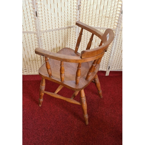 162 - Heavy solid bow back smokers chair 81x60x47 cm