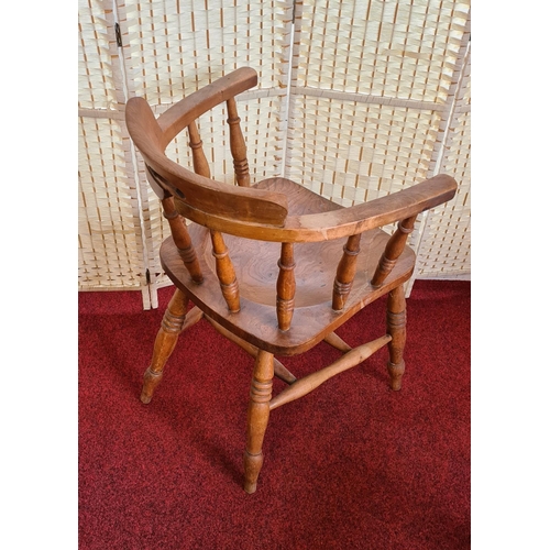 162 - Heavy solid bow back smokers chair 81x60x47 cm