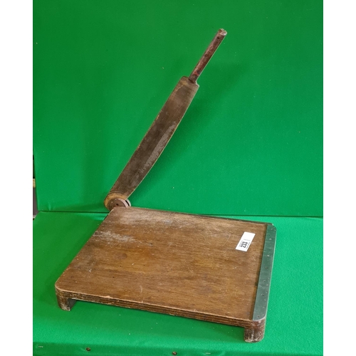 233 - Vintage guillotine and a metal banded wooden box