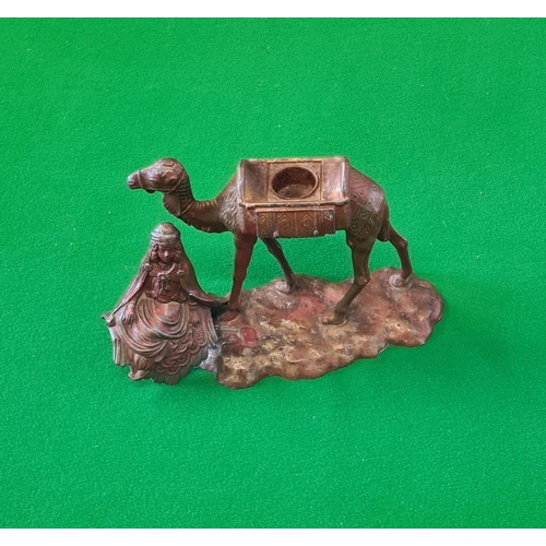 178 - Metal ink well in the form of a camel standing approx. 16.5 cm