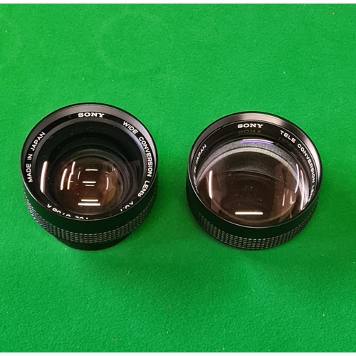 234 - 2 Sony camera lenses in nice clean condition, one being a wide conversion X0.7 VCL-0758A and the oth... 