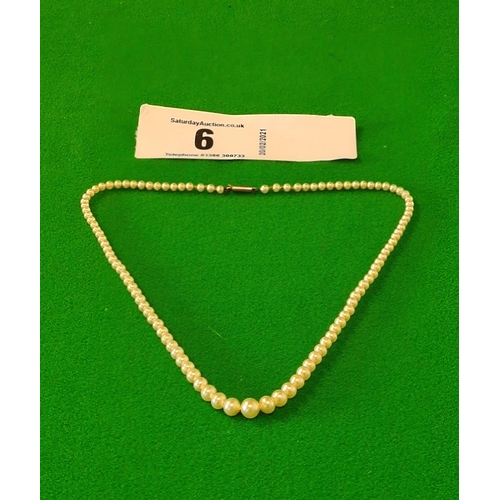6 - Childs pearl necklace with 9ct gold clasp