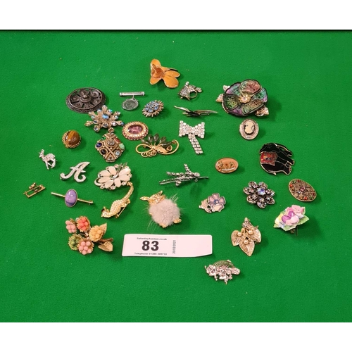 83 - Collection of assorted brooches