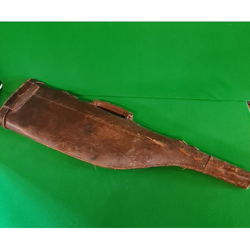 92 - Antique leather Leg o' Mutton gun case