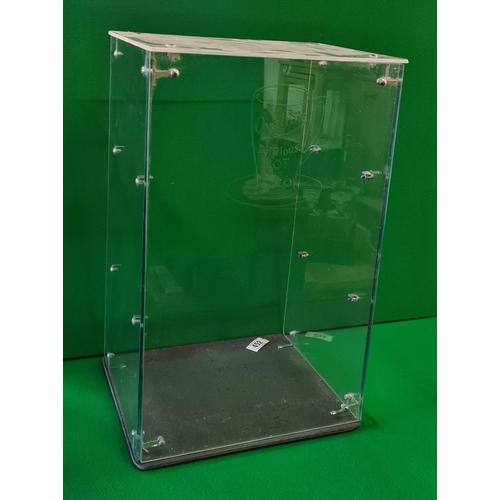 452 - Ovaltine brand etched glass shop display unit 61x38x30