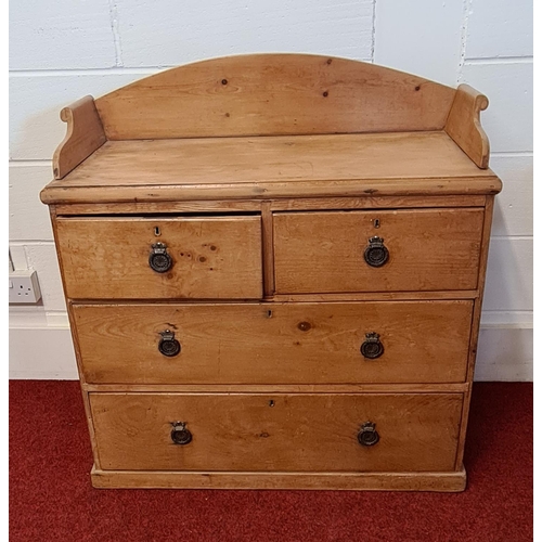 454 - Tray top pine chest of drawers 87x88x42 cm